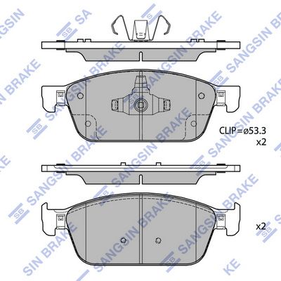 SP4124 Hi-Q Комплект тормозных колодок, дисковый тормоз