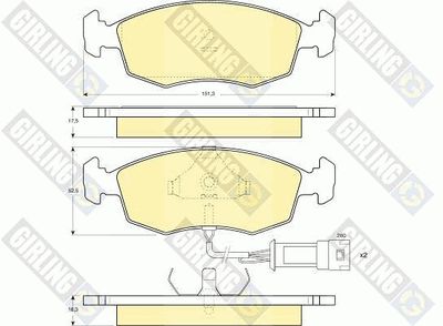 6103012 GIRLING Комплект тормозных колодок, дисковый тормоз
