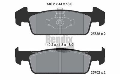 BPD1381 BENDIX Braking Комплект тормозных колодок, дисковый тормоз