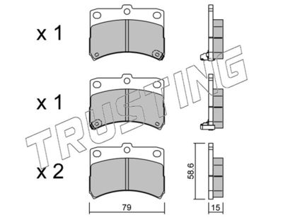 4750 TRUSTING Комплект тормозных колодок, дисковый тормоз