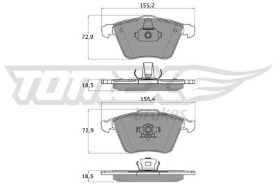 TX1526 TOMEX Brakes Комплект тормозных колодок, дисковый тормоз