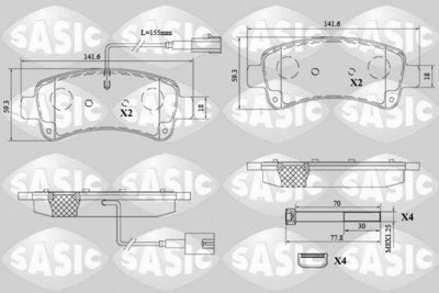 6210091 SASIC Комплект тормозных колодок, дисковый тормоз