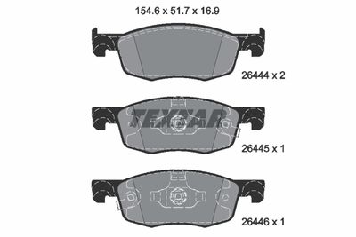 2644401 TEXTAR Комплект тормозных колодок, дисковый тормоз