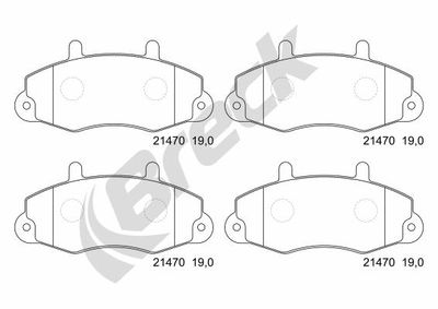214700070100 BRECK Комплект тормозных колодок, дисковый тормоз