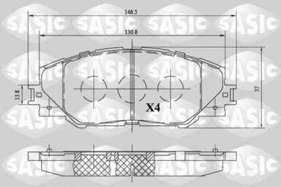 6216091 SASIC Комплект тормозных колодок, дисковый тормоз