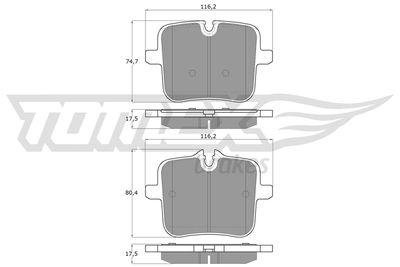 TX6007 TOMEX Brakes Комплект тормозных колодок, дисковый тормоз