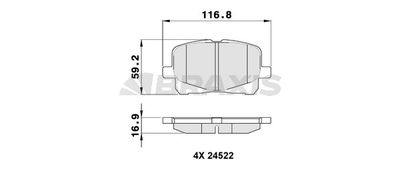 AA0339 BRAXIS Комплект тормозных колодок, дисковый тормоз