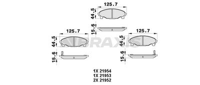 AB0458 BRAXIS Комплект тормозных колодок, дисковый тормоз