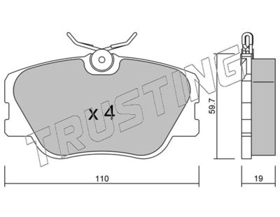 0630 TRUSTING Комплект тормозных колодок, дисковый тормоз
