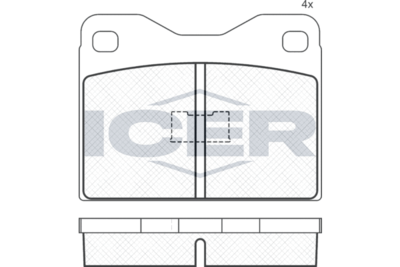 180181 ICER Комплект тормозных колодок, дисковый тормоз
