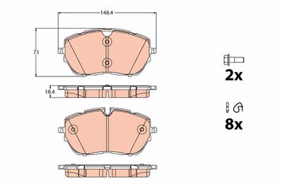 GDB2121 TRW Комплект тормозных колодок, дисковый тормоз