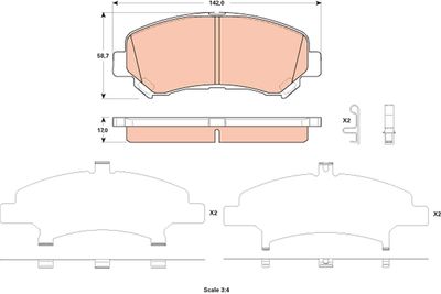 GDB3521 TRW Комплект тормозных колодок, дисковый тормоз