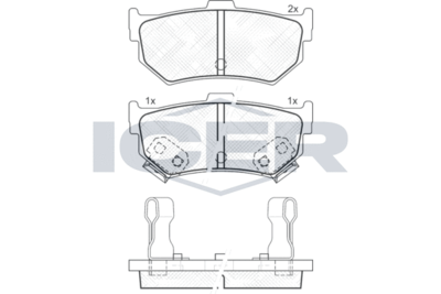 180600 ICER Комплект тормозных колодок, дисковый тормоз