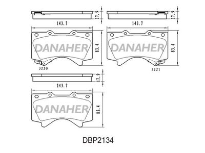 DBP2134 DANAHER Комплект тормозных колодок, дисковый тормоз