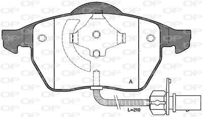 BPA039022 OPEN PARTS Комплект тормозных колодок, дисковый тормоз