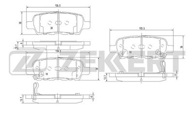 BS1823 ZEKKERT Комплект тормозных колодок, дисковый тормоз