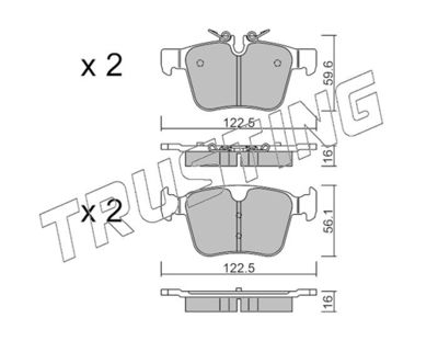 11220 TRUSTING Комплект тормозных колодок, дисковый тормоз
