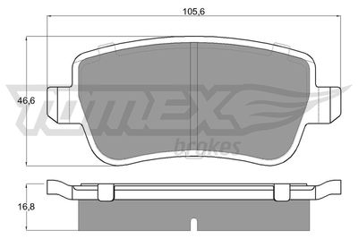 TX1674 TOMEX Brakes Комплект тормозных колодок, дисковый тормоз