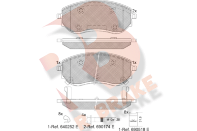 RB2342 R BRAKE Комплект тормозных колодок, дисковый тормоз