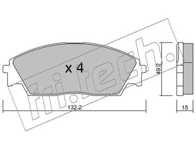 2450 fri.tech. Комплект тормозных колодок, дисковый тормоз