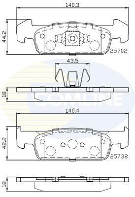 CBP02223 COMLINE Комплект тормозных колодок, дисковый тормоз