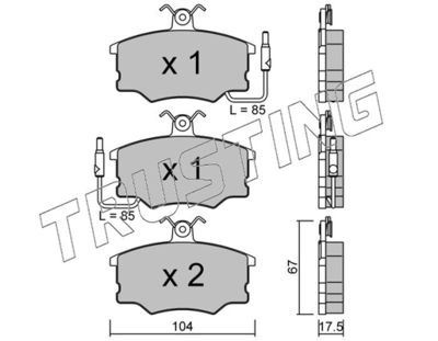 0550 TRUSTING Комплект тормозных колодок, дисковый тормоз