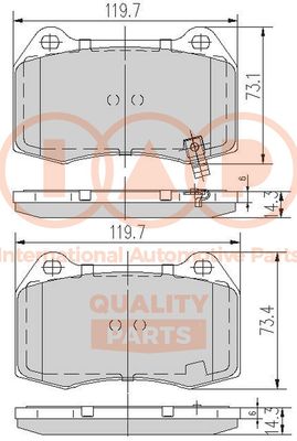 70413097 IAP QUALITY PARTS Комплект тормозных колодок, дисковый тормоз