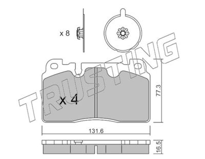 9950141 TRUSTING Комплект тормозных колодок, дисковый тормоз