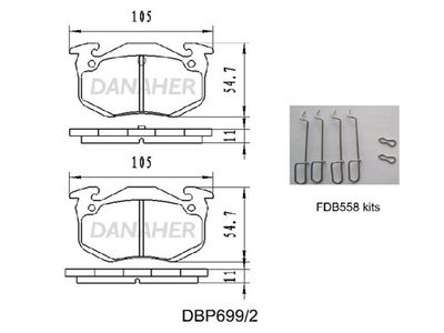 DBP6992 DANAHER Комплект тормозных колодок, дисковый тормоз