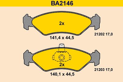 BA2146 BARUM Комплект тормозных колодок, дисковый тормоз