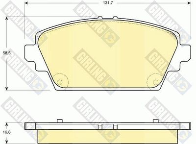 6132919 GIRLING Комплект тормозных колодок, дисковый тормоз