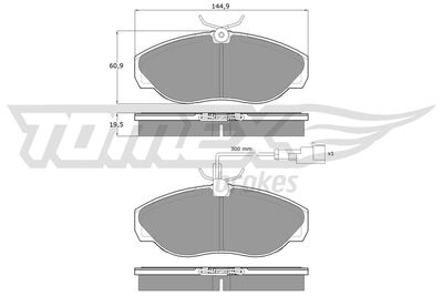 TX11721 TOMEX Brakes Комплект тормозных колодок, дисковый тормоз