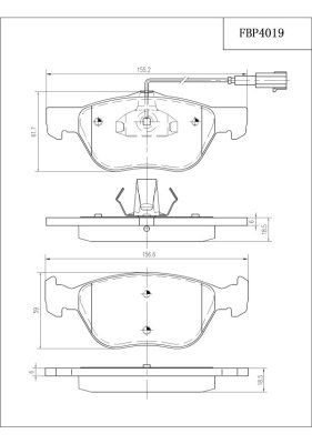 FBP4019 FI.BA Комплект тормозных колодок, дисковый тормоз