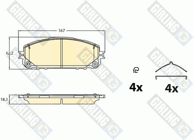6121426 GIRLING Комплект тормозных колодок, дисковый тормоз