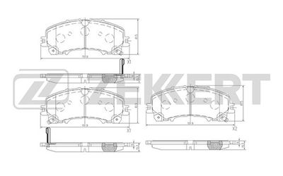 BS2381 ZEKKERT Комплект тормозных колодок, дисковый тормоз