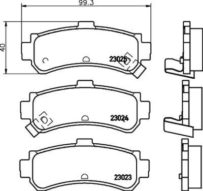 8DB355029381 HELLA Комплект тормозных колодок, дисковый тормоз