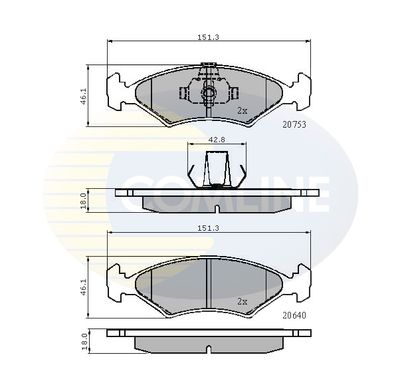 CBP0444 COMLINE Комплект тормозных колодок, дисковый тормоз