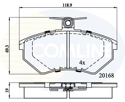 CBP0511 COMLINE Комплект тормозных колодок, дисковый тормоз