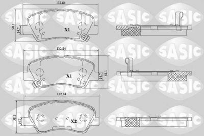 6216213 SASIC Комплект тормозных колодок, дисковый тормоз