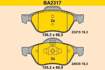 BA2317 BARUM Комплект тормозных колодок, дисковый тормоз