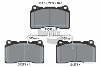 BPD2118 BENDIX Braking Комплект тормозных колодок, дисковый тормоз