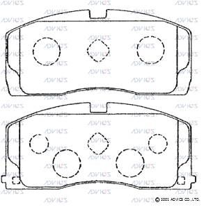 SN625P ADVICS Комплект тормозных колодок, дисковый тормоз