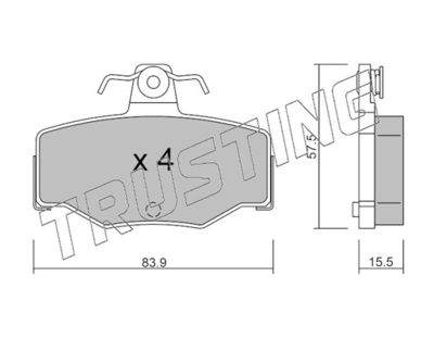 2070 TRUSTING Комплект тормозных колодок, дисковый тормоз