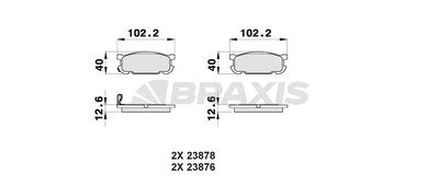 AB0409 BRAXIS Комплект тормозных колодок, дисковый тормоз