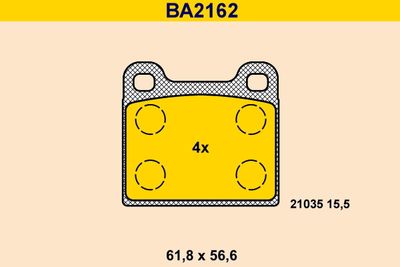 BA2162 BARUM Комплект тормозных колодок, дисковый тормоз