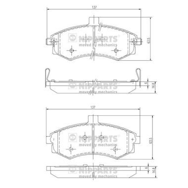 J3600535 NIPPARTS Комплект тормозных колодок, дисковый тормоз