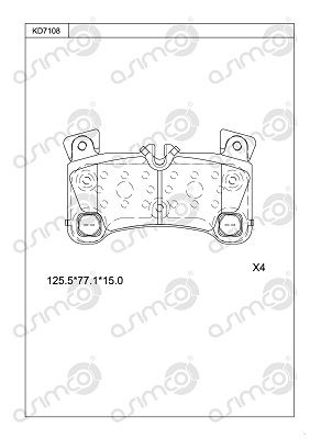 KD7108 ASIMCO Комплект тормозных колодок, дисковый тормоз