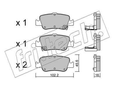 8120 fri.tech. Комплект тормозных колодок, дисковый тормоз