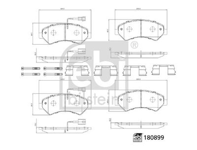 180899 FEBI BILSTEIN Комплект тормозных колодок, дисковый тормоз