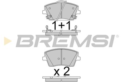 BP3834 BREMSI Комплект тормозных колодок, дисковый тормоз